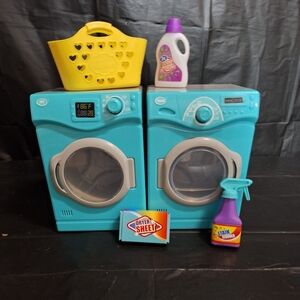 Our Generation 18 Inch Doll Laundry Set with Teal Washer and Dryer